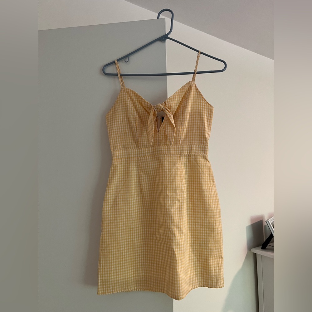 Yellow plaid sundress